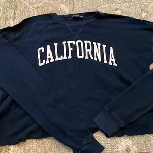 brandy melville long sleeve blue california top